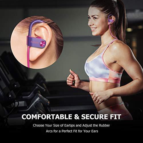 Bluetooth Headphones, Letsfit Wireless Headphones, IPX7 Waterproof Sports Earphones Gym Running, HD Stereo Headset w/Mic, 8 Hours Battery Noise Cancelling Bluetooth Earbuds