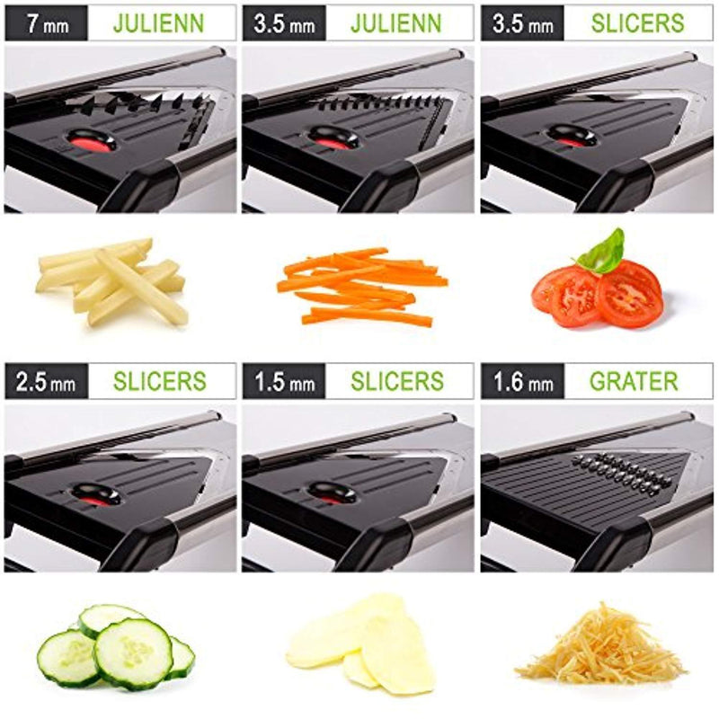 Mandoline Slicer 6 in 1 Razor Sharp Blades - Durable Vegetable Slicer for Home and Professional Use