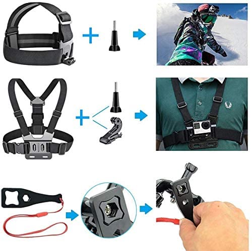 51-in-1 Sport Camera Accessories Kit for GoPro Hero 8 Max 7 6 5 4 3 3+ 2 1 Black GoPro 2018 Session Fusion Silver White Insta360 DJI AKASO APEMAN YI Campark SJCAM XIAOMI (Floating Grip) by  MaxCo