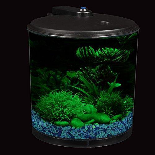 Koller Products AquaView 2-Gallon 360 Fish Tank with Power Filter and LED Lighting - AQ360-24C