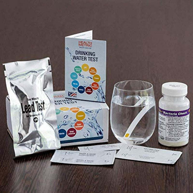 Health Metric  Drinking Water Test Kit for Home Tap and Well Water - Simple Testing Strips for Lead Copper Bacteria Nitrate Chlorine and More | Made in USA to EPA Standards