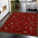 Ottomanson Ottohome Collection Floral Garden Design Modern Area Rug with Non-Skid (Non-Slip) Rubber Backing, Dark Red, 39" L x 60" W