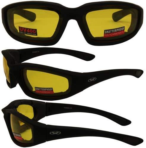 3 Pairs Kickback Foam Padded Motorcycle Sunglasses