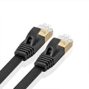 iCreatin CAT 7 Double Shielded 10 Gigabit 600MHz Ethernet Patch Cable, Gold Plated Plug STP Wires CAT7 for High Speed Computer Router Ethernet LAN Networking (7 Feet, 2 Pack-Black-Flat)