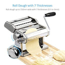 Alloyseed Stainless Steel Maker Homemade Noodle Machine with Adjustable Roller, Pasta Cutter, Hand Crank