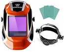 Solar Powered Welding Helmet Auto Darkening Professional Hood with Wide Lens Adjustable Shade Range 4/9-13 for Mig Tig Arc Weld Grinding Welder Mask