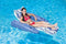 Poolmaster Swimming Pool Floating Chaise Lounge, Caribbean, Blue Stripe