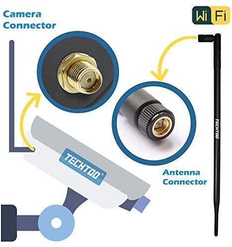 TECHTOO 9dBi WiFi Antenna with SMA Male (SMA-Plug) Connector Compatible W/Anran Haloview IP Camera & Other Wireless Security Camera Antenna - 2.4Ghz Wireless Networking Device (SMA-Plug 1Pack)