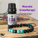 2 Adjustable Aromatherapy Bracelet Diffusers Gift Set (Lava Stones with Chakra Bracelet & Turquoise Bracelet) with10ml Lavender Essential Oil - Yoga Bracelet