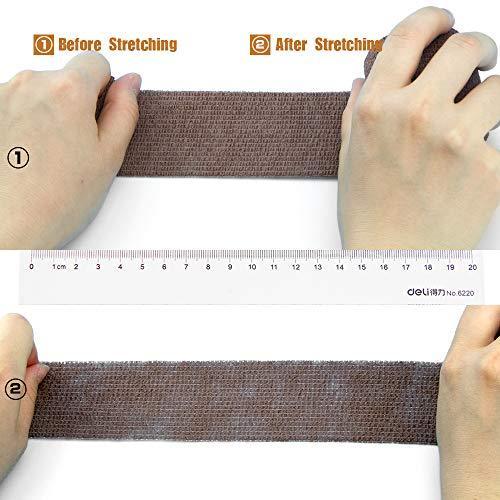 MUEUSS Self Adhesive Bandage Tape Vet Wrap Self Adherent Cohesive Bandages First Aid Wrap Approved 2 inches x 5 Yards (New Beige, 2 Inches / 6 roll)