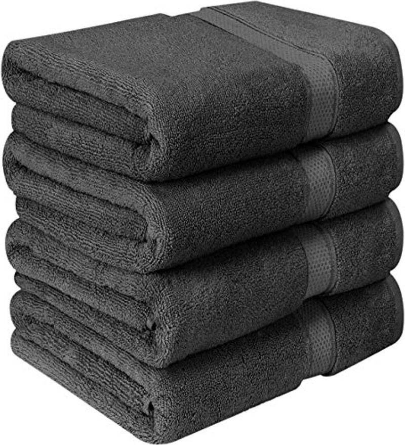 Utopia Towels Premium Bath Towels (Pack of 4, 27 x 54) 100% Ring-Spun Cotton Towel Set for Hotel and Spa, Maximum Softness and Highly Absorbent (Grey)