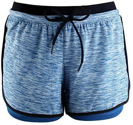 RIBOOM Women Workout Fitness Running Shorts Double Layer Active Yoga Gym Sport Shorts