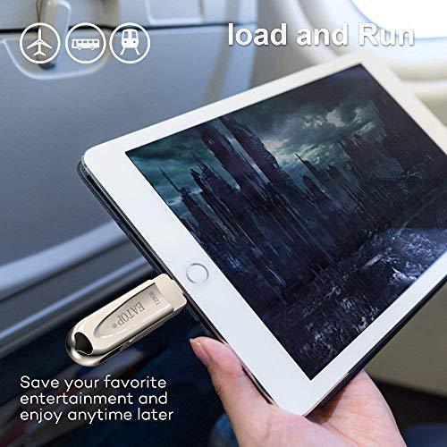 USB 3.0 Flash Drive 128GB iPhone Memory Stick, EATOP iPhone Flash Drive with 4 Ports, Photo Stick Compatible for iPhone/iPad/Android and Computer, iPhone Photo Stick with OTG Adapter (Dark Green)