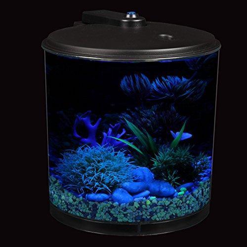 Koller Products AquaView 2-Gallon 360 Fish Tank with Power Filter and LED Lighting - AQ360-24C