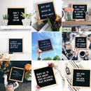 Changeable Letter Board (10" x 10") with 435 Changeable Letters (Letters, Numbers, Symbols) & 45 Emoji | This Wooden Felt Board Has a Kick Stand and Wall Mount - Perfect for Present Or Celebration