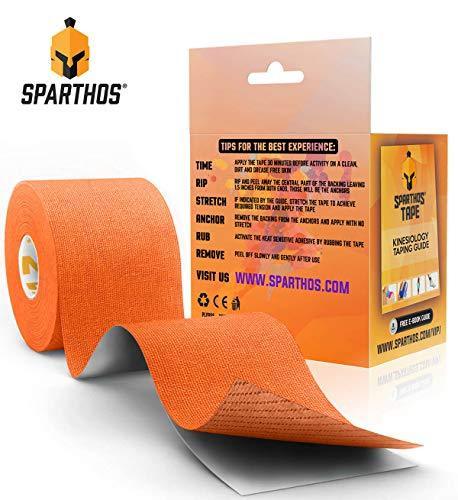 Sparthos Kinesiology Tape - Incredible Support for Athletic Sports and Recovery - Free Kinesiology Taping Guide! - Uncut 2 inch x 16.4 feet Roll