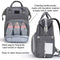 Backpack Diaper Bag Upsimples Waterproof Maternity Diaper Backpack Nappy Bag with Changing Pad and Stroller Straps for Travelling with Baby(Gray)