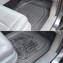 Motor Trend 4pc Gray Car Floor Mats Set Rubber Tortoise Liners w/ Cargo for Auto SUV Trucks