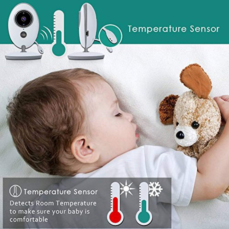 Video Baby Monitor with Auto Night Vision Digital Camera, Two Way Talkback, Temperature Sensor, Lullabies, VOX Function, Feed Alarm/Timer Setting and 20 Hours Standby (2.4 Inch LCD Display) by Talent star