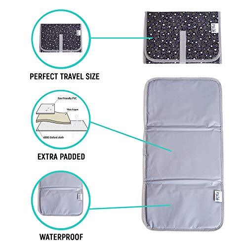 Baby Changing Pad | Fully Padded for Baby's | Foldable Large Waterproof Mat | Portable Travel Station for Toddlers Infants & Newborns (Grey) by MIKILIFE