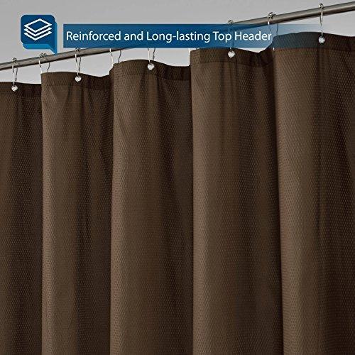 Barossa Design Waterproof Fabric Shower Curtain or Liner Hotel Quality, Machine Washable, White Shower Curtain Liner for Bath Tub, 72x72 Inches