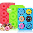 WALFOS 3 Pack Food Grade Silicone Donut Pan Molds,Non-Stick Safe Baking Pans for Full Size Perfect Shaped Doughnuts-Cake Biscuit Bagels -BPA Free,Dishwasher, Oven, Microwave, Freezer Safe