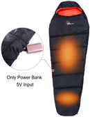 FIRSERMO Electric Heated Sleeping Bag Lightweight Portable Waterproof Comfort Mummy Bags, Perfect for Adults Camping/Hiking