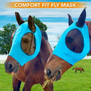 DakPets Horse Fly Mask with Ears - Comfort Fit Fly Mask – Protects The Horse from Insects and Irritants - Lightweight & Comfortable Stretchy Lycra & Mesh UV Equine Fly Mask - Protects Eyes and Ears