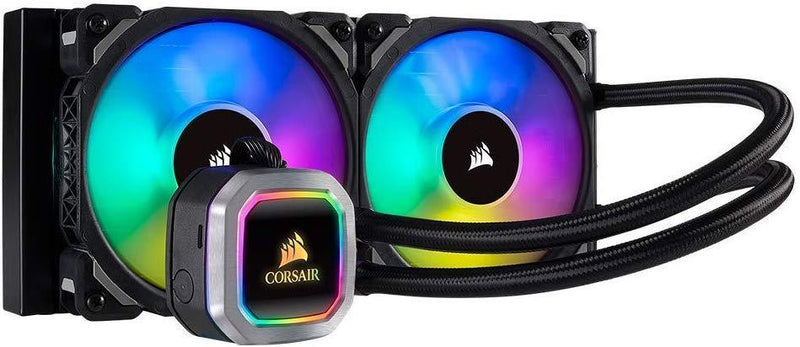 Corsair H100i RGB PLATINUM AIO Liquid CPU Cooler,240mm,Dual ML120 PRO RGB PWM Fans,Intel 115x/2066,AMD AM4/TR4