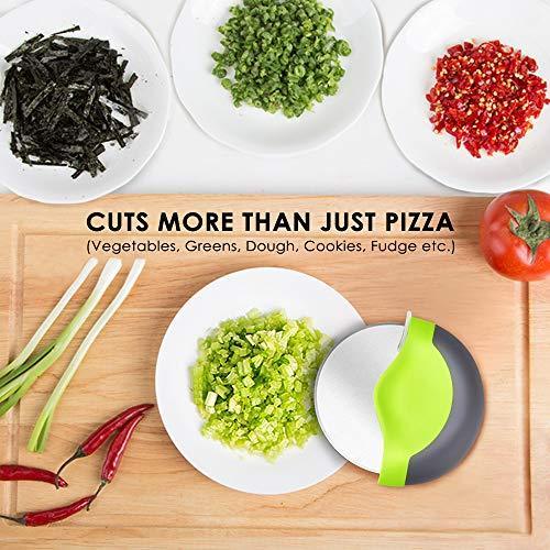 Kitchy Pizza Cutter Wheel - Super Sharp and Easy To Clean Slicer, Kitchen Gadget with Protective Blade Guard (Green)