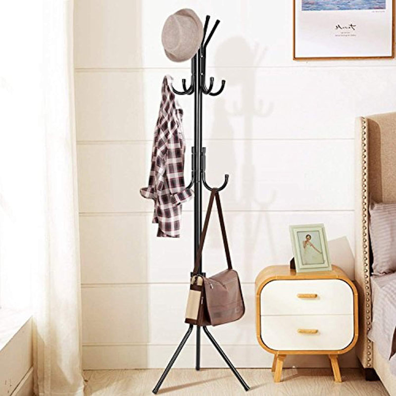 INTEY Wall Mounted Coat Rack, Heavy Duty Hooks Hanger Rack for Coats, Bags, Scarves, Towels and Umbrellas, Stainless Steel (8 Hooks)