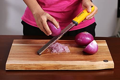 Deiss PRO Citrus Lemon Zester & Cheese Grater - Parmesan Cheese, Lemon, Ginger, Garlic, Nutmeg, Chocolate, Vegetables, Fruits - Razor-Sharp Stainless Steel Blade + Protect Cover - Dishwasher Safe