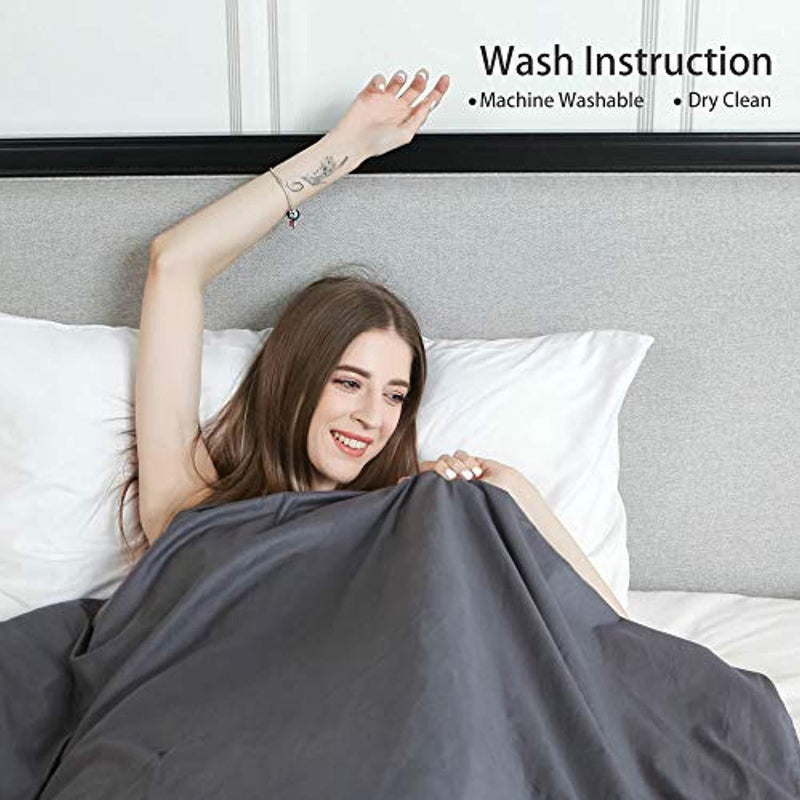 Weighted Idea Removable Duvet Covers for Weighted Blanket | Dark Grey | 100% Cotton Duvet Cover | 36''x48''