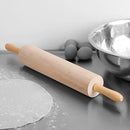 15-Inch Long Wooden Rolling Pin, Hardwood Dough Roller With Smooth Rollers for Baking Bread, Pastry, Cookies, Pizza, Pie, and Fondant