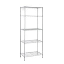 Rackaphile 5-Tier Classic Wire Storage Rack Organizer Kitchen Shelving Unit, Silver Grey