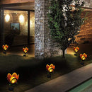 ATHLERIA Garden Solar Lights Outdoors, 2pack Pathway Hollow Flower Stake Lights Waterproof Landscape Led Decorative Light for Patio, Walkways,Courtyard, Path,Yard, Lawn(Warm White)