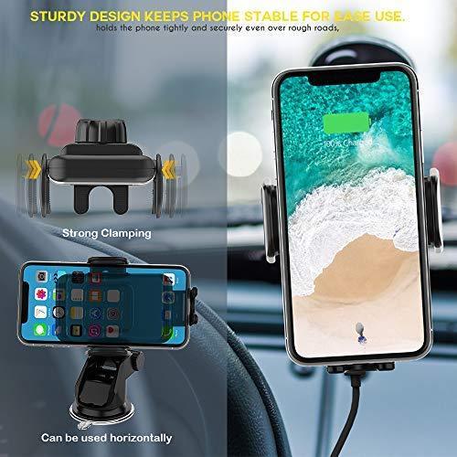 ZeeHoo Wireless Car Charger,10W Qi Fast Charging Auto-Clamping Car Mount,Windshield Dash Air Vent Phone Holder Compatible iPhone 11/11 Pro/11 Pro Max/Xs MAX/XS/XR/X/8/8+,Samsung S10/S10+/S9/S9+/S8/S8+