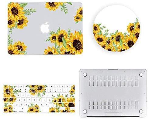 MacBook Air 13 Inch Case 2018 Release A1932,Arike Arike Sunflower Matte See Through Clear Hard Case with Keyboard Cover & Mouse Pad Compatible for MacBook Air 13 Inch with Retina Display & Touch ID