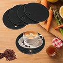 9“×12”Rectangular large silicone trivet Non slip trivet Jar opener Flexible Durable Large coaster Dishwasher Safe heat resistant mat (2 Pack black)