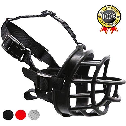 Supet Dog Muzzle, Soft Rubber Basket Muzzle Cage Muzzle for Small Medium Large Dogs, Allows Panting and Drinking, Prevents Unwanted Barking Biting and Chewing