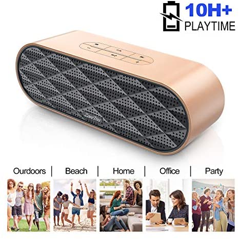 ZoeeTree S3 Wireless Bluetooth Speaker, Outdoor Stereo Subwoofer with HD Sound and Bass, Built-in 10W Dual Driver Speakerphone, Microphone, Handsfree Calling and TF Card Slot