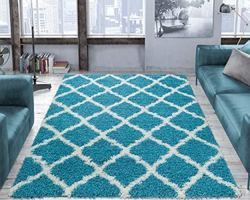 Ottomanson Collection shag Trellis Area Rug, 7'10" x 9'10", Gray - SHG2273-8X10