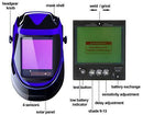 Solar Powered Welding Helmet Auto Darkening Professional Hood with Wide Lens Adjustable Shade Range 4/9-13 for Mig Tig Arc Weld Grinding Welder Mask