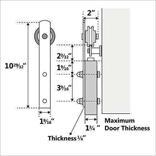 U-MAX 6 Ft Sliding Barn Door Hardware Kit -Heavy Duty Sturdy, Smoothly and Quietly -Easy to Install - Fit 36"-40" Wide Door Panel (I Shape Hanger)