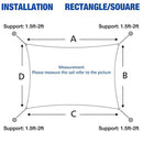 Cool Area Rectangle 13' X 19'8'' Sun Shade Sail with Stainless Steel Hardware Kit, UV Block Fabric Patio Shade Sail in Color Sand