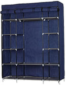 SoSo-BanTian1989 Closet Organizer Wardrobe, Portable Closet with Non-Woven Fabric Dustproof Cover, Clothes Closet Storage Organizer Shelves, 53 x 18 x 67 inch (Dark Blue)