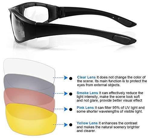 3 Pair Motorcycle Riding Glasses Padding Goggles UV Protection Dustproof WindproofMotorcycle Sunglasses with Clear Lens for Outdoor sports Actives