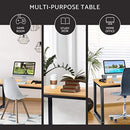 Luxxetta Office Computer Desk – 55” x 23” White Laminated Wooden Particleboard Table and Black Powder Coated Steel Frame - Work or Home – Easy Assembly - Tools and Instructions Included