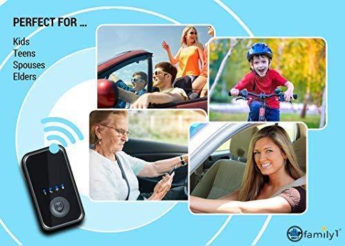 Family1st GPS Tracker for Vehicles, Kids, Teenagers, Cars, Seniors and Assets. 4G LTE GPS Tracker with SOS. Black Portable, Compact and Hidden with Real Time Updates (Portable)