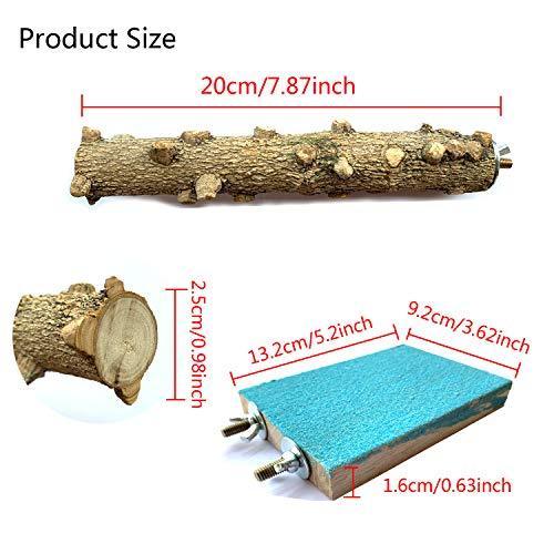 Vehomy Bird Perch Nature Wood Stand for Small Medium Parrots